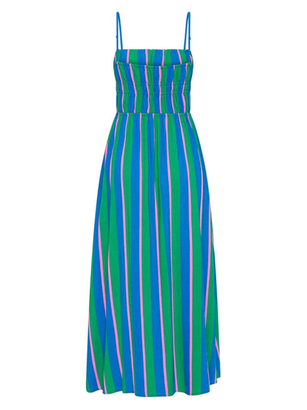 Striped suspender casual dress-TOPS / DRESSES-[Adult]-[Female]-2022 Online Blue Zone Planet