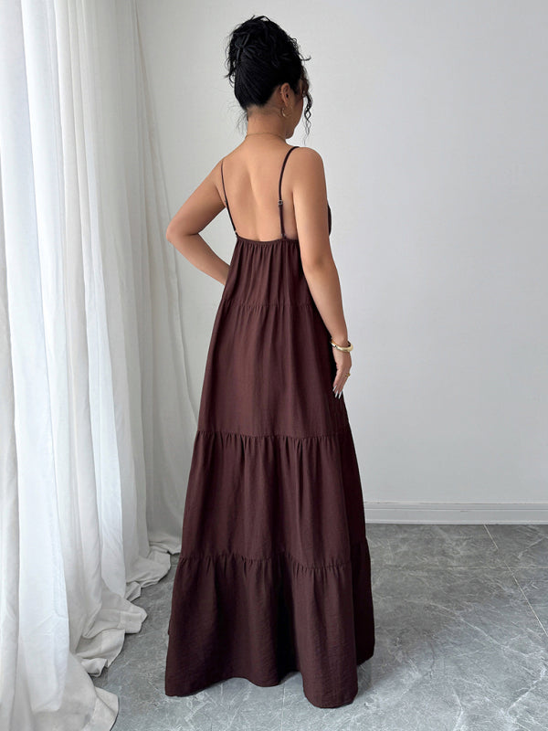 Elegant suspender maxi dress-TOPS / DRESSES-[Adult]-[Female]-2022 Online Blue Zone Planet