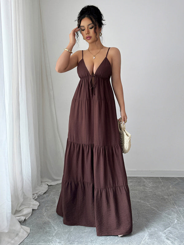 Elegant suspender maxi dress-TOPS / DRESSES-[Adult]-[Female]-2022 Online Blue Zone Planet