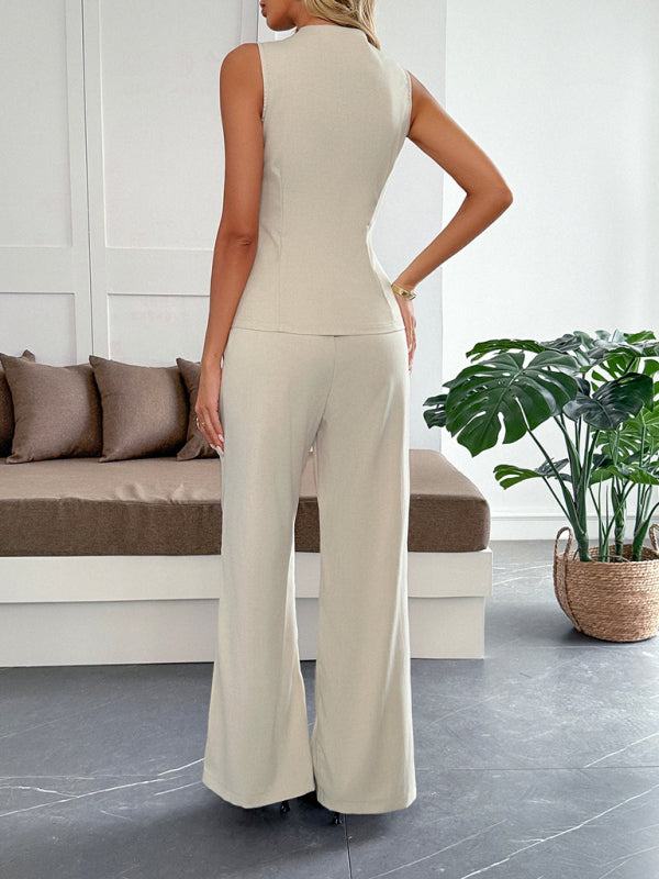 Simple style vest straight trousers two-piece set-[Adult]-[Female]-2022 Online Blue Zone Planet