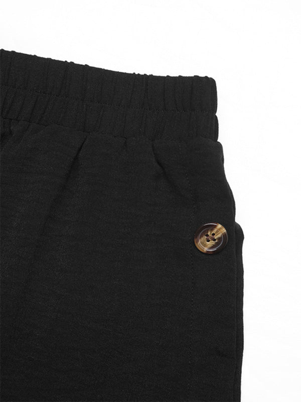 Women's Casual Commuter Button Skirt-[Adult]-[Female]-2022 Online Blue Zone Planet