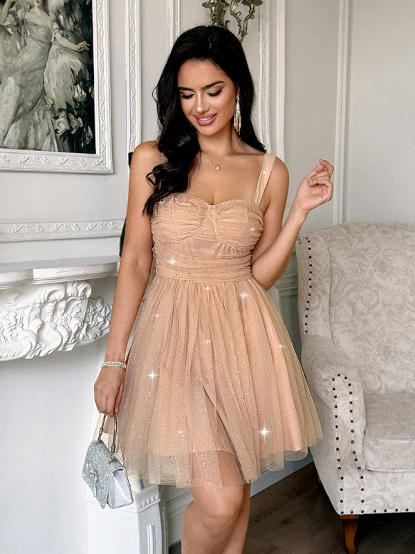 Party Evening Gown Strapless Elegant Dress-[Adult]-[Female]-Champagne-S-2022 Online Blue Zone Planet