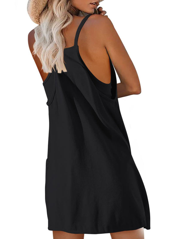 Women's Casual Suspender Top Jumpsuit Shorts-[Adult]-[Female]-2022 Online Blue Zone Planet
