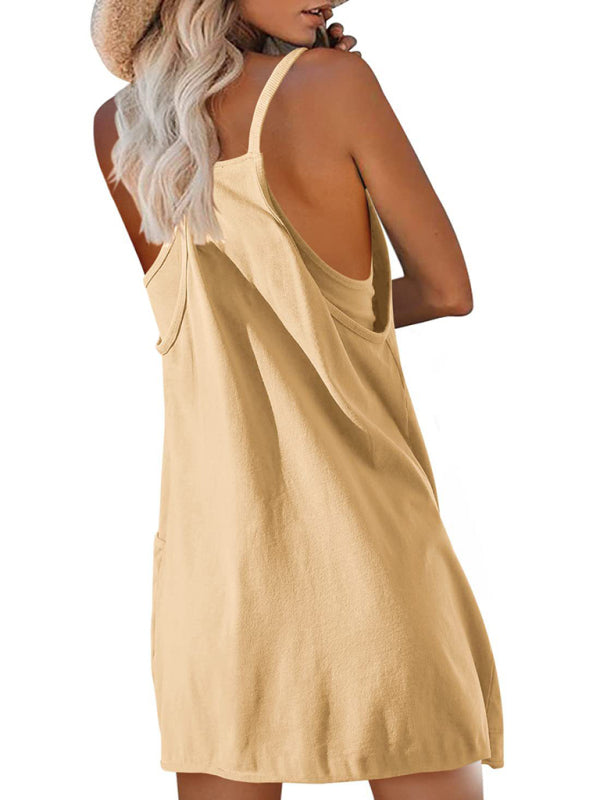 Women's Casual Suspender Top Jumpsuit Shorts-[Adult]-[Female]-2022 Online Blue Zone Planet