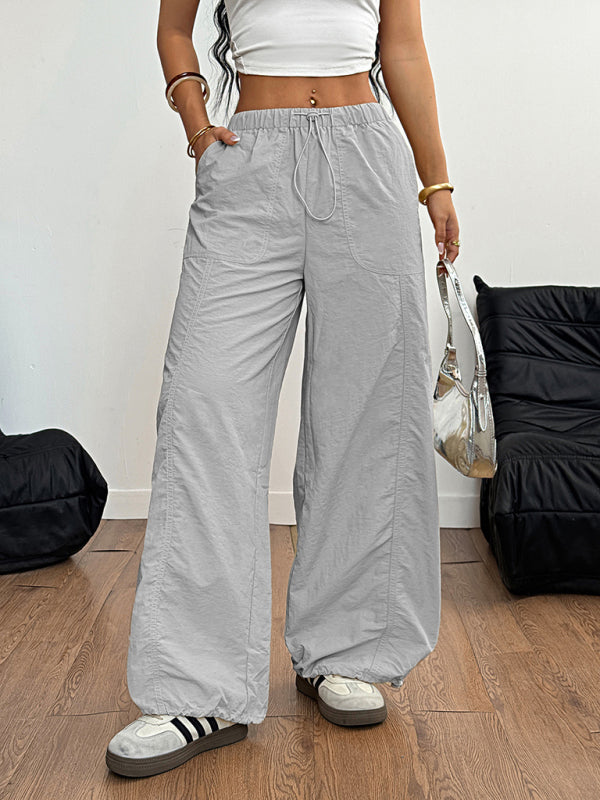 Casual simple restrained straight trousers-[Adult]-[Female]-Misty grey-S-2022 Online Blue Zone Planet