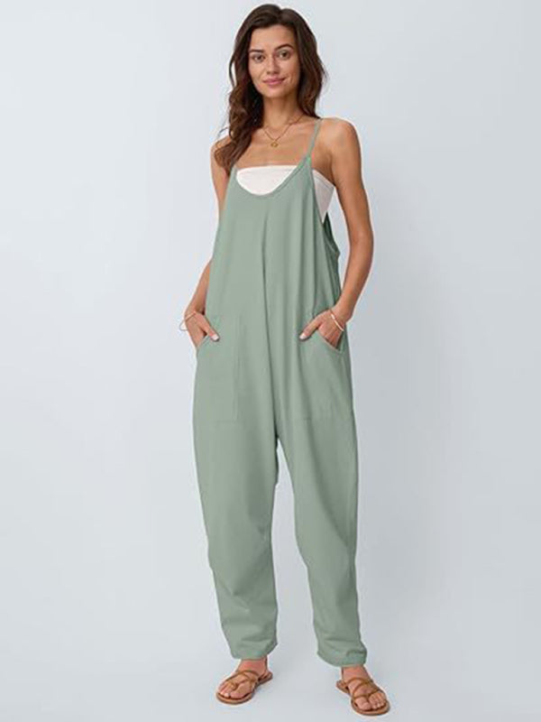 Women'S Casual Suspender Overalls-[Adult]-[Female]-Green-S-2022 Online Blue Zone Planet