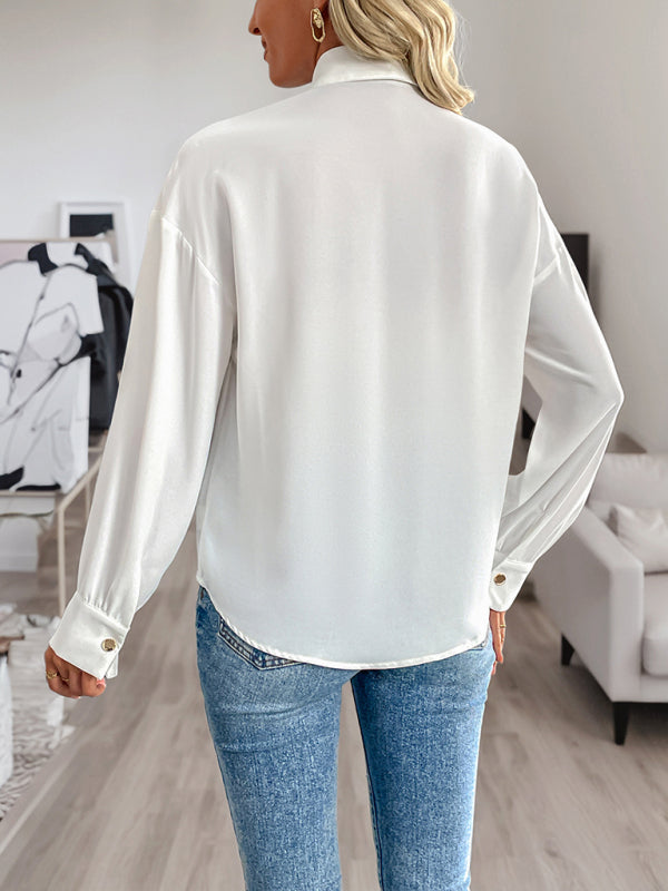 Sequined long-sleeved women's fashionable shirt-[Adult]-[Female]-2022 Online Blue Zone Planet