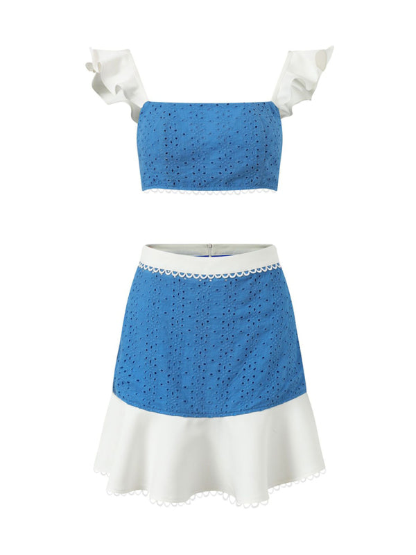 Suspender skirt suit holiday style hot girl skirt two-piece set-[Adult]-[Female]-2022 Online Blue Zone Planet