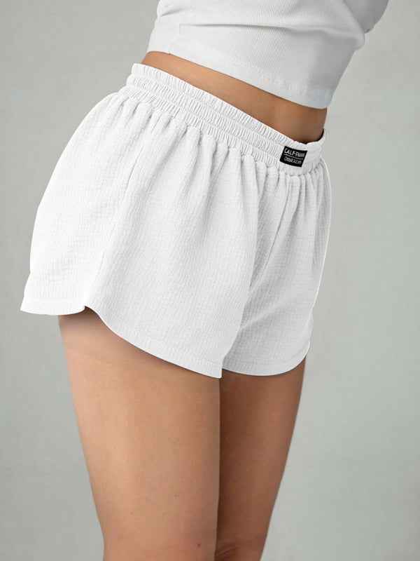 Women's Pure Cotton Shorts, Light And Simple Style, Solid Color, Home Three-Quarter Pants-[Adult]-[Female]-2022 Online Blue Zone Planet