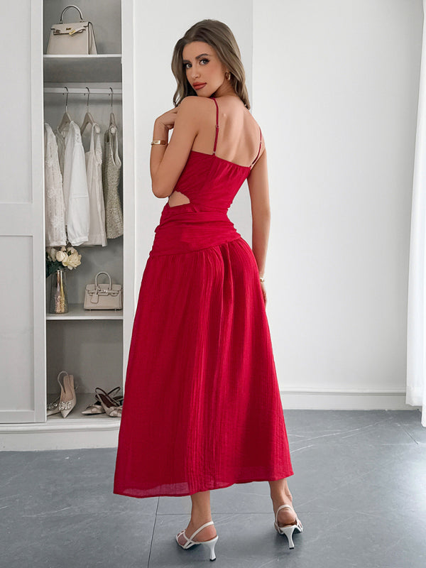 Vacation deep V sleeveless long dress-TOPS / DRESSES-[Adult]-[Female]-2022 Online Blue Zone Planet