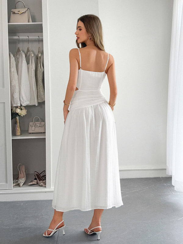 Vacation deep V sleeveless long dress-TOPS / DRESSES-[Adult]-[Female]-2022 Online Blue Zone Planet