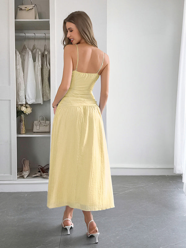 Vacation deep V sleeveless long dress-TOPS / DRESSES-[Adult]-[Female]-2022 Online Blue Zone Planet