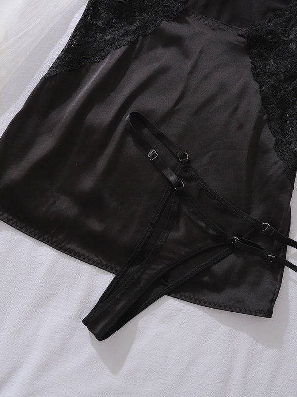 New style pajamas sexy erotic hollow suspenders underwear two-piece set-[Adult]-[Female]-2022 Online Blue Zone Planet
