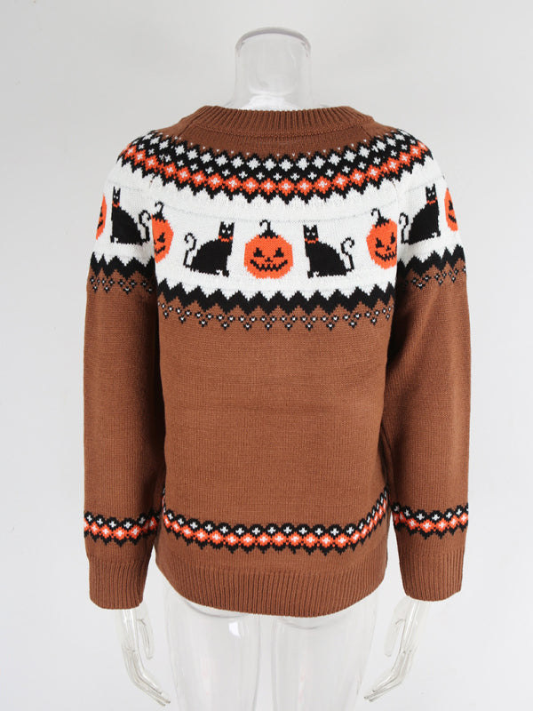 Knitted Christmas sweater Halloween personalized knitted top