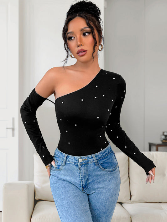 New Fashion Slim Hot Girl Long Sleeve T-shirt Bodysuit