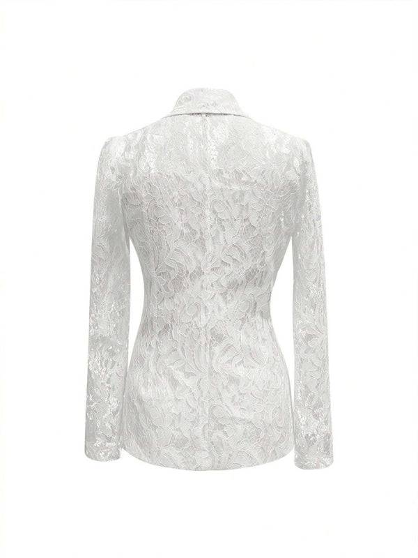 Elegant suit jacket with cutout petals-[Adult]-[Female]-2022 Online Blue Zone Planet