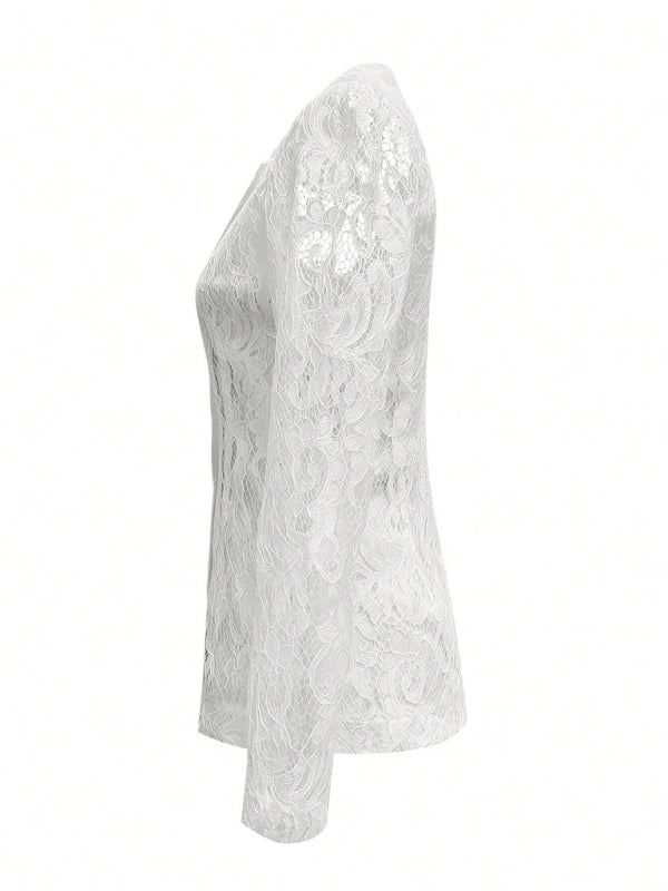 Elegant suit jacket with cutout petals-[Adult]-[Female]-2022 Online Blue Zone Planet