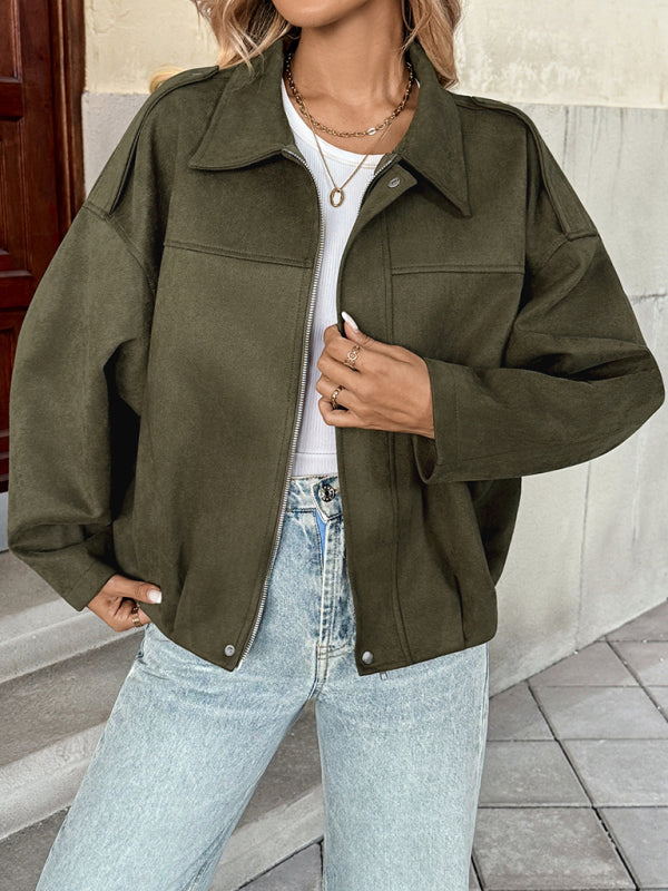 New lapel jacket-[Adult]-[Female]-Olive green-S-2022 Online Blue Zone Planet