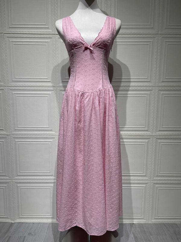 Solid color embroidered sexy elegant suspender dress-TOPS / DRESSES-[Adult]-[Female]-2022 Online Blue Zone Planet