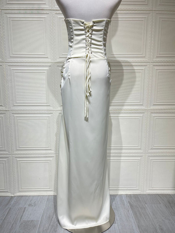 Party new twist dress slit satin dress-TOPS / DRESSES-[Adult]-[Female]-2022 Online Blue Zone Planet