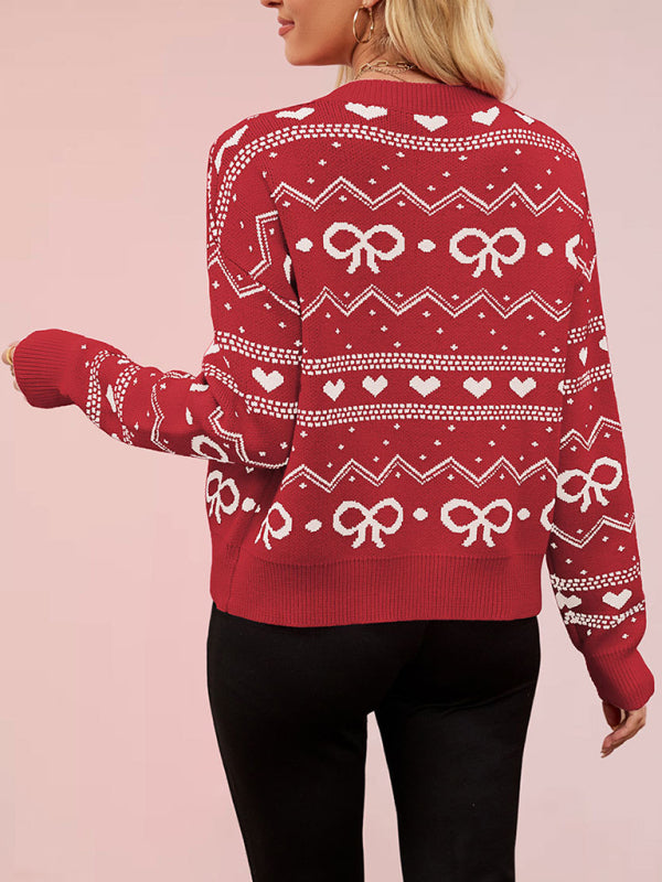 Valentine's Day Cardigan Heart Knitted Jacket-[Adult]-[Female]-2022 Online Blue Zone Planet