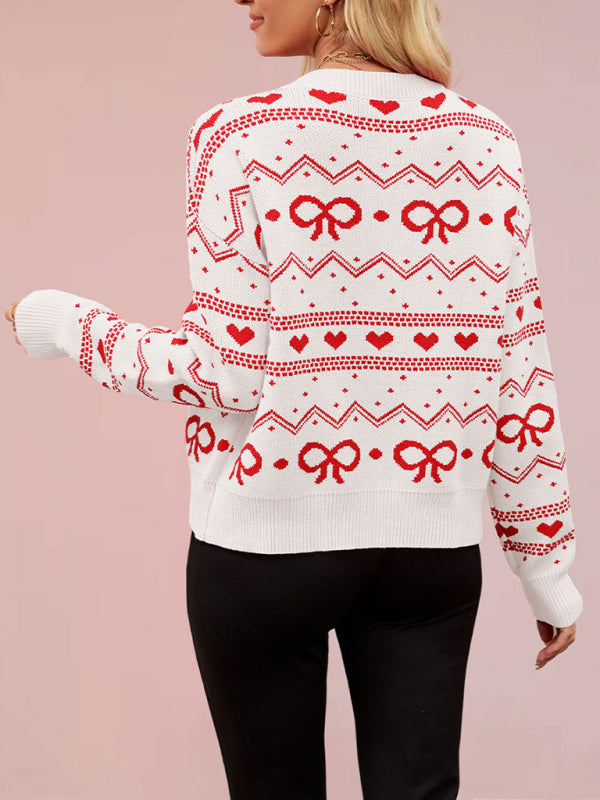 Valentine's Day Cardigan Heart Knitted Jacket-[Adult]-[Female]-2022 Online Blue Zone Planet