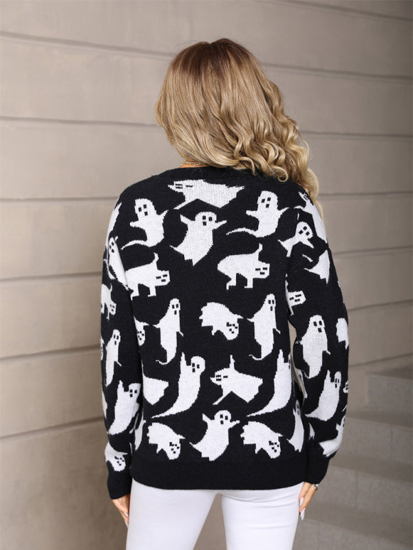 Halloween personalized pullover sweater-TOPS / DRESSES-[Adult]-[Female]-2022 Online Blue Zone Planet