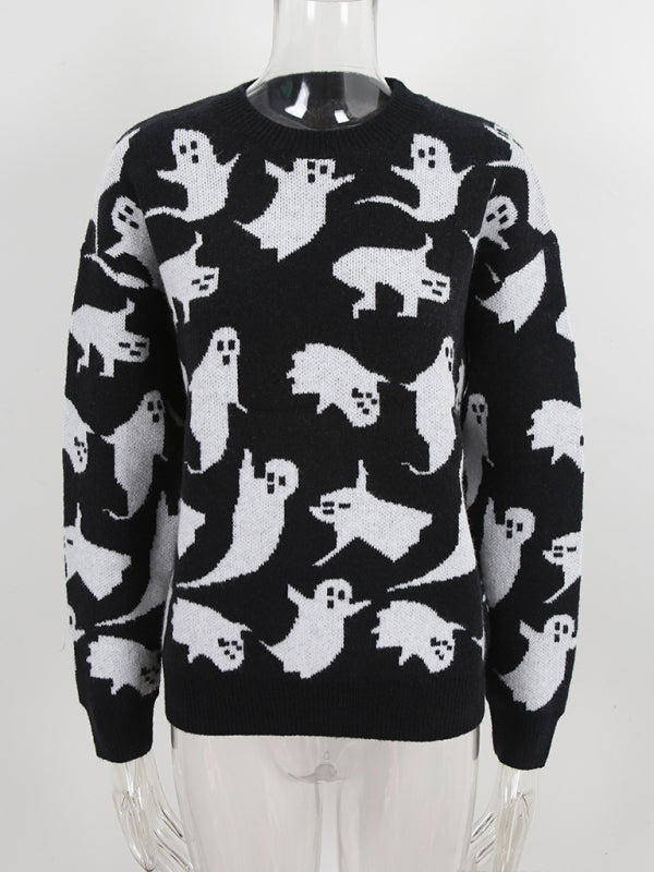 Halloween personalized pullover sweater-TOPS / DRESSES-[Adult]-[Female]-2022 Online Blue Zone Planet