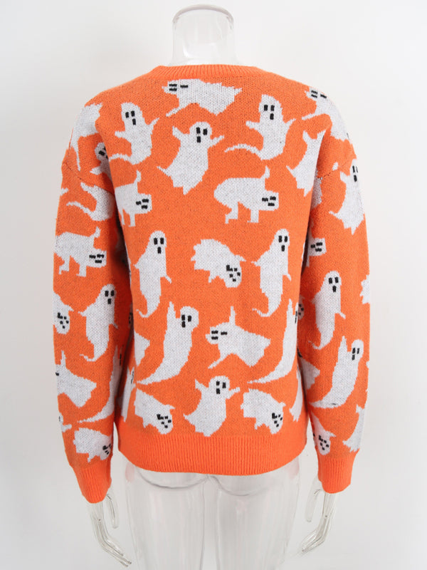 Halloween personalized pullover sweater-TOPS / DRESSES-[Adult]-[Female]-2022 Online Blue Zone Planet