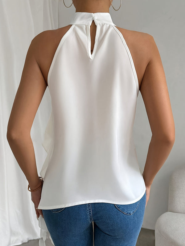 Halter Neck Sleeveless Vest Shirt-[Adult]-[Female]-2022 Online Blue Zone Planet