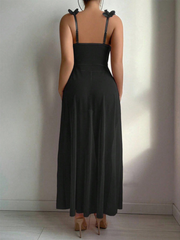 Sexy and sexy lingerie set with slits, see-through slip dress, long skirt, 2-piece set-TOPS / DRESSES-[Adult]-[Female]-2022 Online Blue Zone Planet