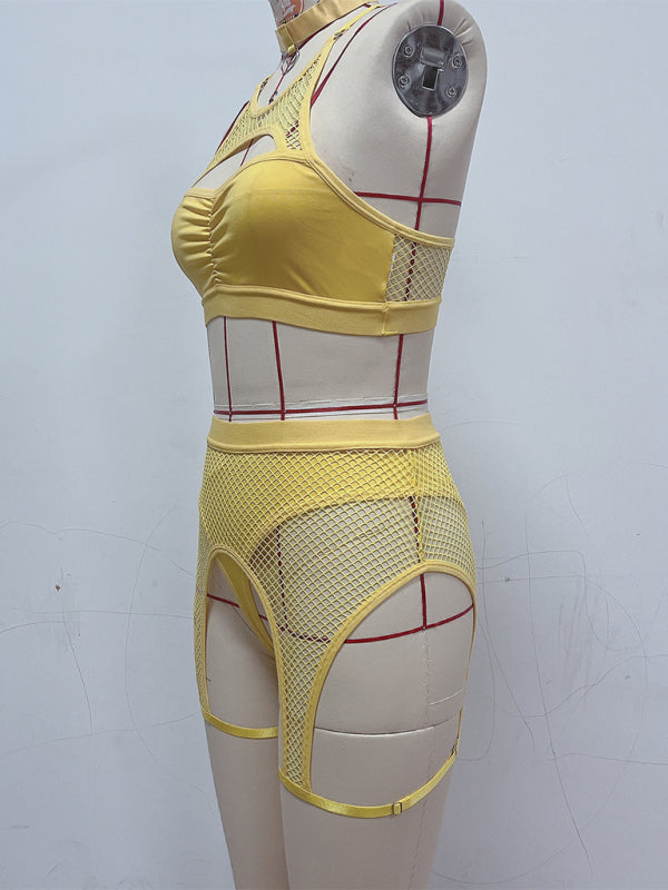 Sexy Lingerie Set with Black Mesh Panels-[Adult]-[Female]-2022 Online Blue Zone Planet