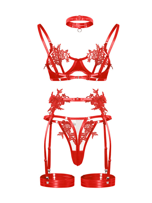 Bella Embroidered See-Through Lingerie Bra Set Blue Zone Planet Bella Embroidered See-Through Lingerie Bra Set Blue Zone Planet