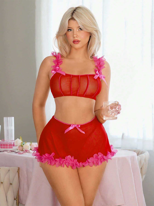 New sexy bikini lingerie set for women, two-piece swimsuit.-[Adult]-[Female]-Red-S-2022 Online Blue Zone Planet