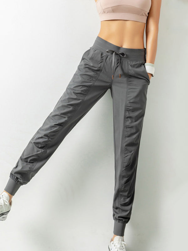 Women's quick dry loose running trousers-[Adult]-[Female]-Charcoal grey-S-2022 Online Blue Zone Planet
