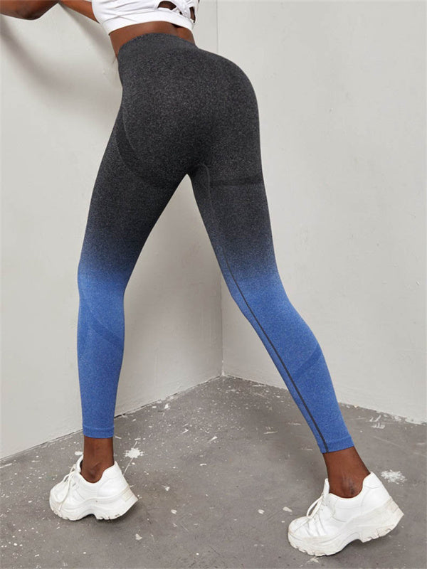 Blue Zone Planet | Seamless High Waist Gradient Color Seamless Sports Yoga Pants BLUE ZONE PLANET
