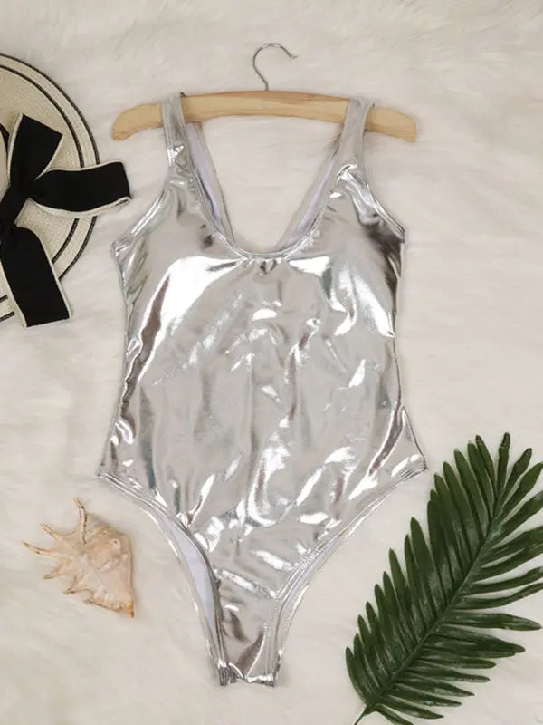 reflective gold and silver one-piece swimsuits and split swimsuits BLUE ZONE PLANET