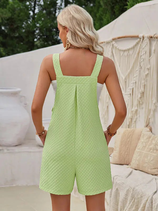 sleeveless straight jacquard solid color jumpsuit kakaclo