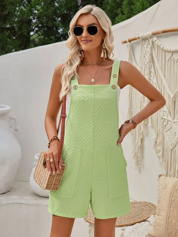 sleeveless straight jacquard solid color jumpsuit kakaclo