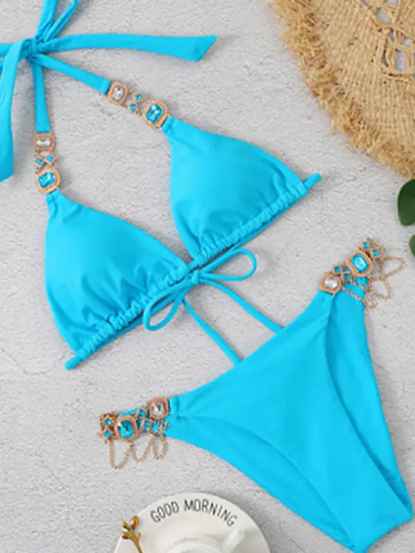 two-piece strappy bikini swimsuit BLUE ZONE PLANET