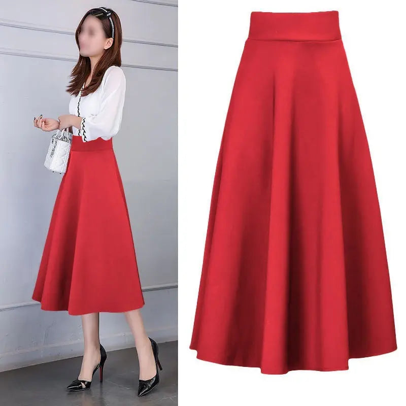 waist all-match mid-length skirt kakaclo