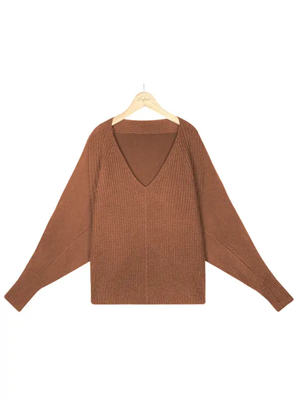 women's loose dolman sleeve sweater pullover off shoulder sweater kakaclo