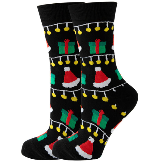 Men's Christmas Themed Knit Socks-SOCKS-[Adult]-[Female]-Pattern-FREESIZE-2022 Online Blue Zone Planet