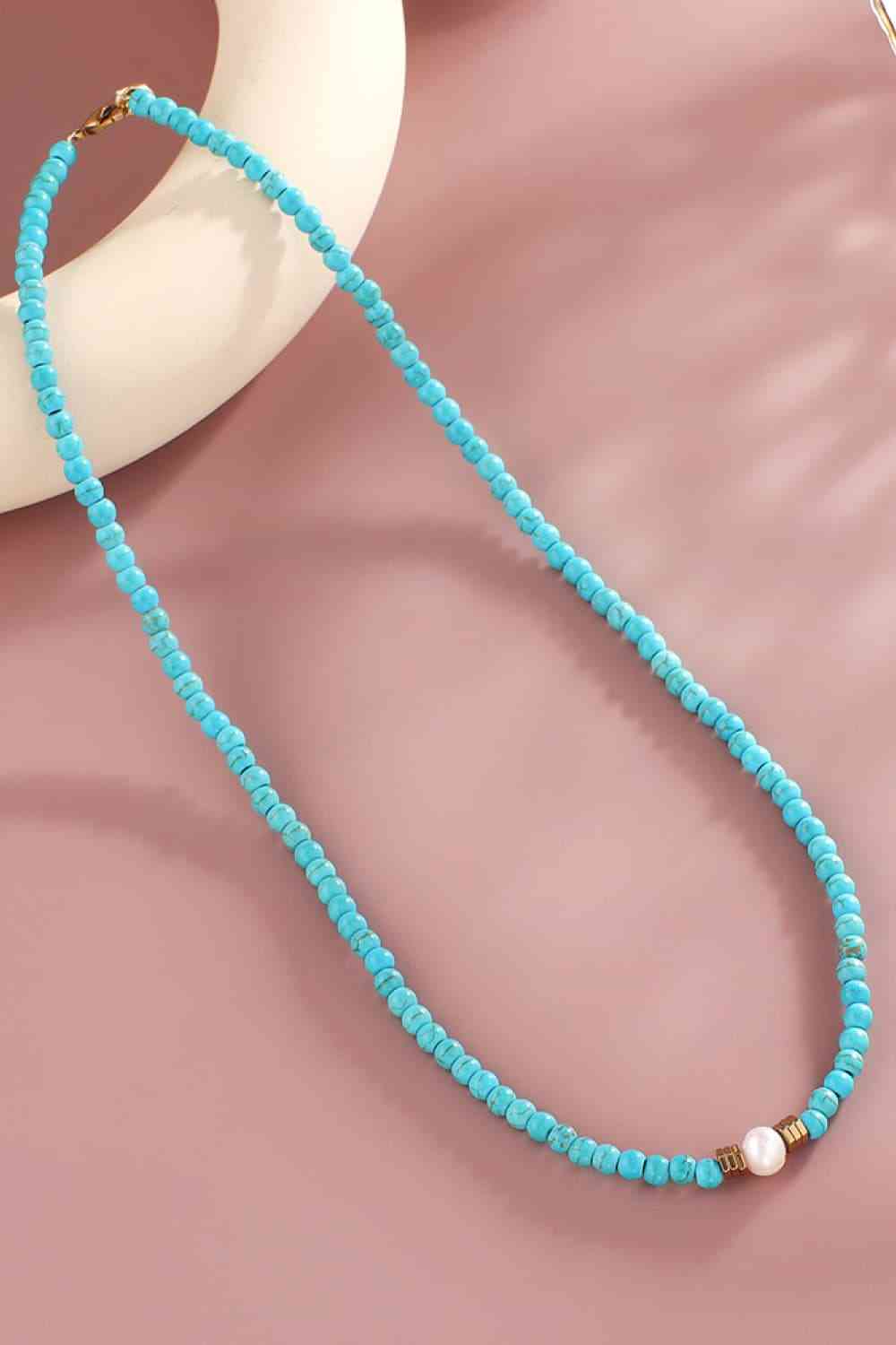 Turquoise & Pearl Necklace BLUE ZONE PLANET