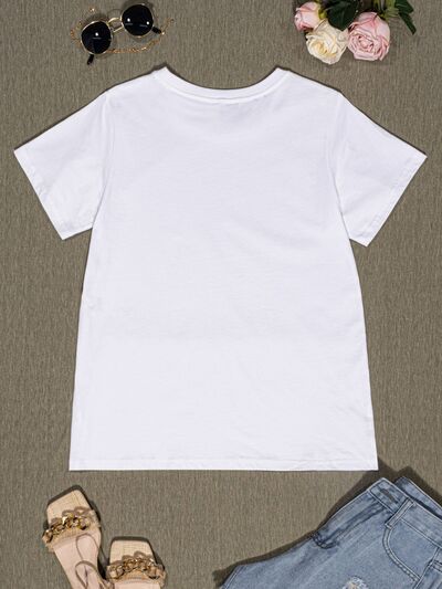 Round Neck Short Sleeve T-Shirt Trendsi