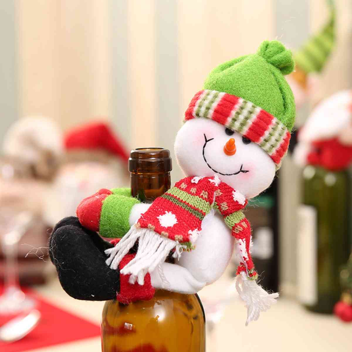 Christmas Gnome Wine Bottle Decoration BLUE ZONE PLANET