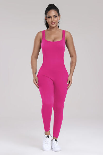 Wide Strap Sleeveless Active Jumpsuit-TOPS / DRESSES-[Adult]-[Female]-Hot Pink-S-2022 Online Blue Zone Planet