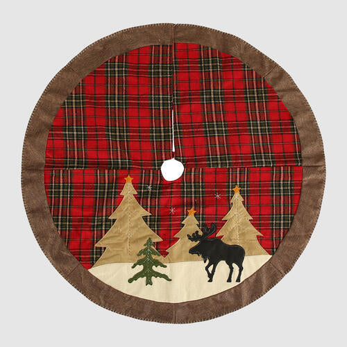 Plaid Christmas Tree Skirt BLUE ZONE PLANET