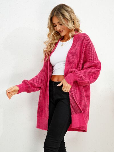 Open Front Dropped Shoulder Cardigan Trendsi