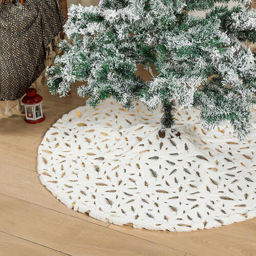 Feather Christmas Tree Skirt-CHRISTMAS DECOR-[Adult]-[Female]-2022 Online Blue Zone Planet